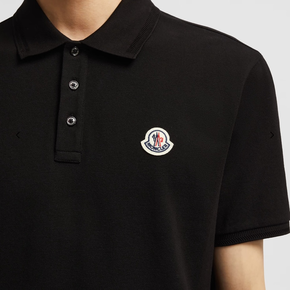 MONCLER LOGO PATCH COTTON PIQUET POLO SHIRT